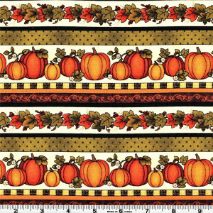 Ткань Harvest Pumpkin Stripe Benartex