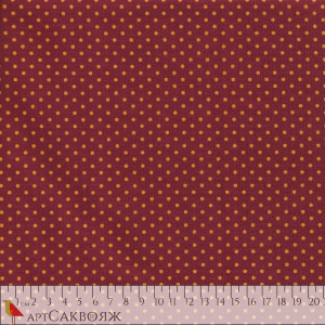 Ткань Dotties Orange on Red