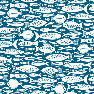 Ткань Marina OCEAN SEALIFE FISHES AQUARIUM Makower UK