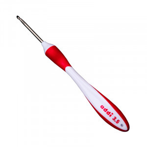 Крючок вязальный с эргономичной пластиковой ручкой AddiISwing Maxi №3.5, 17 см