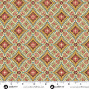 Ткань, коллекция Farmer's Daughter, принт Янтарные Поля (Amber Fields), цвет Багровый (Scarlet) от Laundry Basket Quilts
