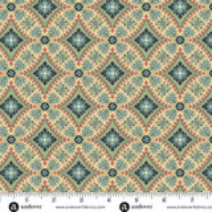 Ткань, коллекция Farmer's Daughter, принт Янтарные Поля (Amber Fields), цвет Небесный (Sky) от Laundry Basket Quilts