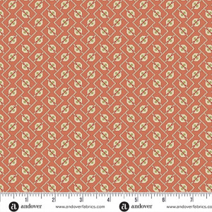 Ткань, коллекция Farmer's Daughter, принт Зигзаг (Plow), цвет Коралловый (Coral) от Laundry Basket Quilts