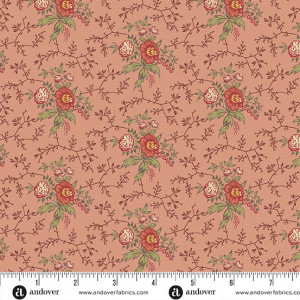Ткань, коллекция Farmer's Daughter, принт Ежевика (Bramble), цвет Розовый (Rose) от Laundry Basket Quilts