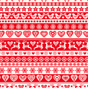 Ткань Stripe Red Scandi 2023 by Makower UK