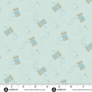 Ткань Sewing Bird Needle and Thread Lake by Laundry Basket Quilts