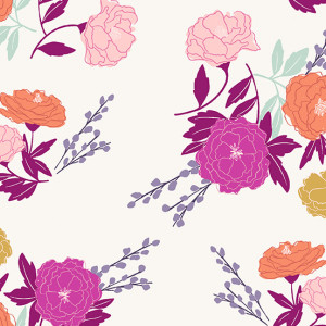 Ткань Wandering Blossom Cotton by Stephanie Organes
