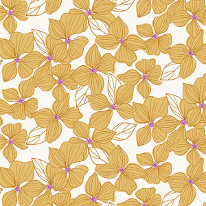 Ткань Wandering Daydream Blossom Golden by Stephanie Organes