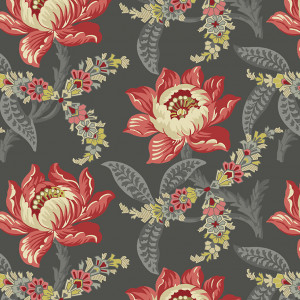 Ткань Jacobean Floral Charcoal Veranda by Renee Nanneman
