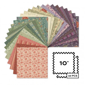 Набор тканей 10", 42 отреза, коллекция Autumn Bouquet от Renee Nanneman