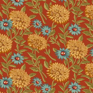 Ткань Woodland Bloom Persimmon by Renee Nanneman