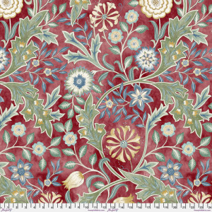 Ткань 108", принт Вильгельмина (Wilhelmina), цвет Красно-коричневый (Crimson) от Morris & Co. Free Spirit Quilt Backs