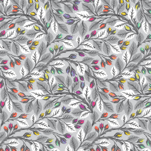 Ткань 108" коллекция Graywork, принт Цветочный узор (Best Buds), цвет Туманный (Fog) от Tula Pink Quilt Backs