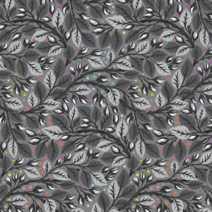 Ткань 108" коллекция Graywork, принт Цветочный узор (Nip in the Bud), цвет Теневой (Shadow) от Tula Pink Quilt Backs