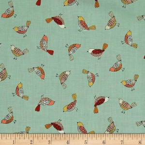Ткань BIRDS Turquoise, Makower