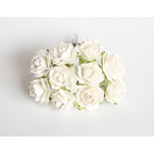 Букет кудрявых роз цвет Белый размер 2 см