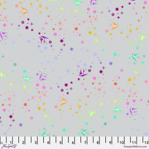 Ткань, коллекция True Colors Graywork, принт Волшебная пыль (Fairy Dust), цвет Туманный (Fog) от Tula Pink