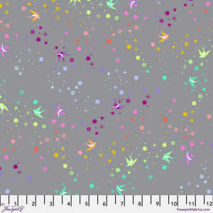Ткань, коллекция True Colors Graywork, принт Волшебная пыль (Fairy Dust), цвет Теневой (Shadow) от Tula Pink