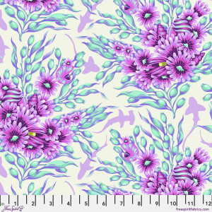 Ткань, коллекция Floral Reef, принт Тени акул (Shadow Sharks), цвет Ультрафиолетовый (Ultraviolet) от Tula Pink