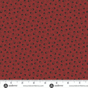 Ткань, коллекция Jamestown, принт Тюльпаны (Tulips), цвет Малиновый (Crimson) от Jo Morton