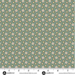 Ткань, коллекция Jingle Bell, принт Бусины (Beads), цвет Винтажный голубой (Vintage Blue) от Laundry Basket Quilts