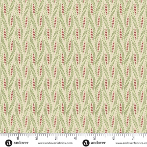 Ткань, коллекция Jingle Bell, принт Леденцы-ленточки (Ribbon Candy), цвет Остролист (Holly) от Laundry Basket Quilts
