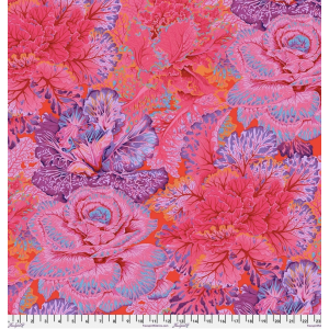Ткань, принт Кудрявая капуста (Curly Kale), цвет Красный (Red) от Kaffe Fassett