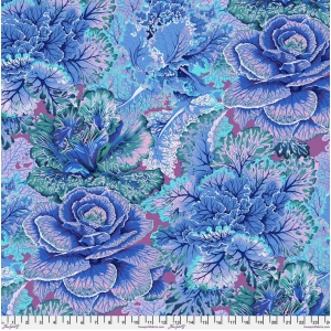 Ткань, принт Кудрявая капуста (Curly Kale), цвет Голубой (Blue) от Kaffe Fassett