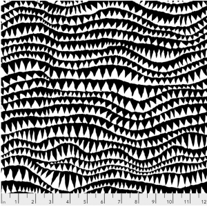 Ткань, принт Акульи зубы (Sharks Teeth), цвет Черный (Black) от Kaffe Fassett