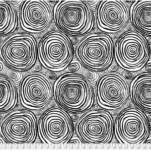 Ткань, принт Луковые кольца (Onion Rings), цвет Черный (Black) от Kaffe Fassett