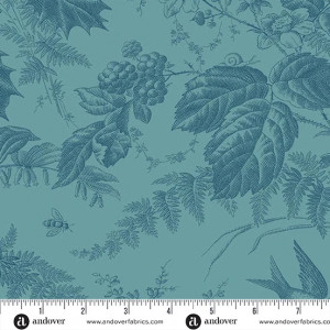 Ткань, коллекция Vermont, цвет Бирюзово-синий (Teal Blue) от Laundry Basket Quilts