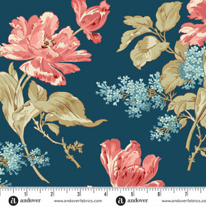 Ткань Lighthouse Front Porch Bouquet Navy
