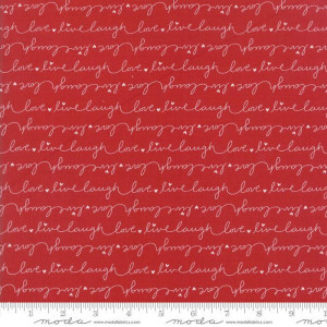 Ткань Love Script Red by Sandy Gervais, Moda Fabrics