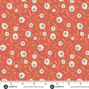 Ткань Flower Box Bachelor Button Orange by Renee Nanneman