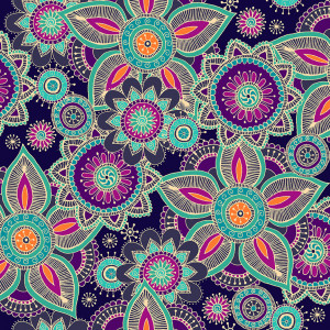 Ткань Henna Purple Henna by Beth Studley Makower UK