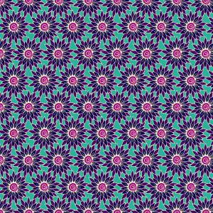 Ткань Sunflower Teal Purple Henna by Beth Studley Makower UK