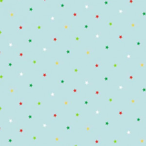 Ткань Jolly Santa Multi Star Blue, Makower UK