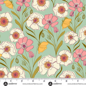 Ткань Meadow Walk Poppies Meadow Spring by Alexandra Bordallo
