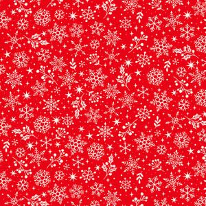 Ткань Scandi 2020 Snowflakes Red Makower UK
