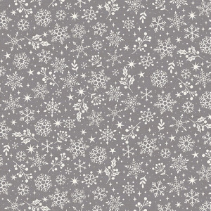 Ткань Scandi 2020 Snowflakes Grey Makower UK