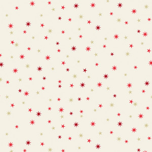 Ткань Star Cream Red Scandi 2022 Makower UK