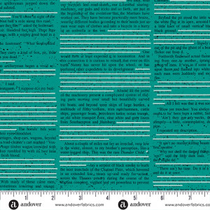 Ткань Scrawl Redacted Redux Cyan by Giucy Giuce