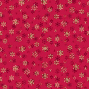 Ткань Silent Night Snowflake Red, Makower