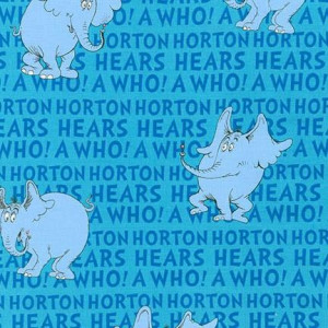 Ткань Horton Hears a Who - Blue, Dr. Seuss Robert Kaufman Fabrics