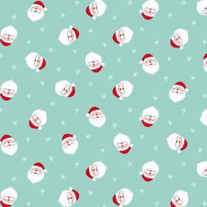 Ткань Novelty Christmas Santa Heads Makower UK