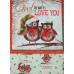 Ткань купон Owl Be Home for Christmas цвет Красный от Elizabeth's Studio