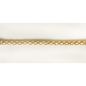 Шнур плетеный с люрексом золото/белый 7мм Pega