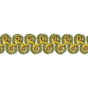 Тесьма декоративная золотистый люрекс 12мм PEGA