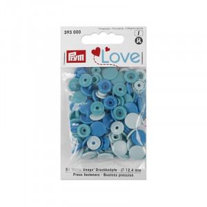Kнопки пластиковые Color Snaps PrymLove Голубой/бирюзовый 12.4 мм PRYM