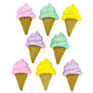 Набор пуговиц  Glitter Ice Cream Cones  от Dress It Up